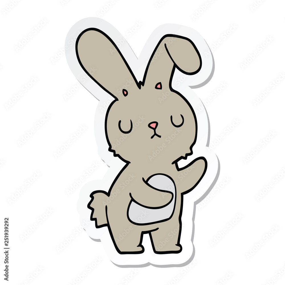 sticker of a cute cartoon rabbit sticker of a cute cartoon rabbit