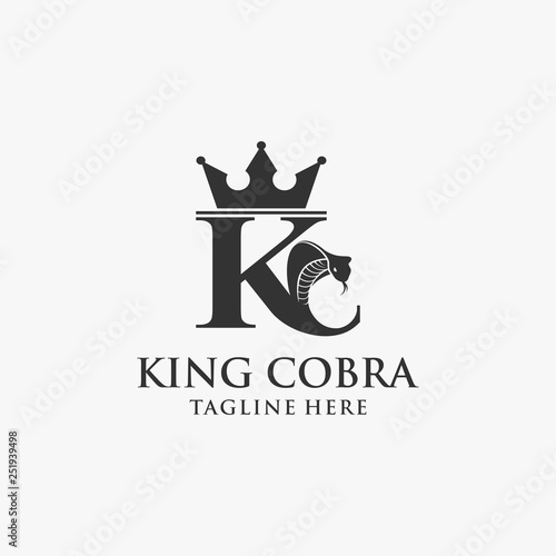 Letter KC king cobra logo design