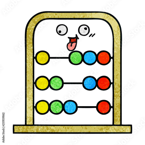 retro grunge texture cartoon abacus