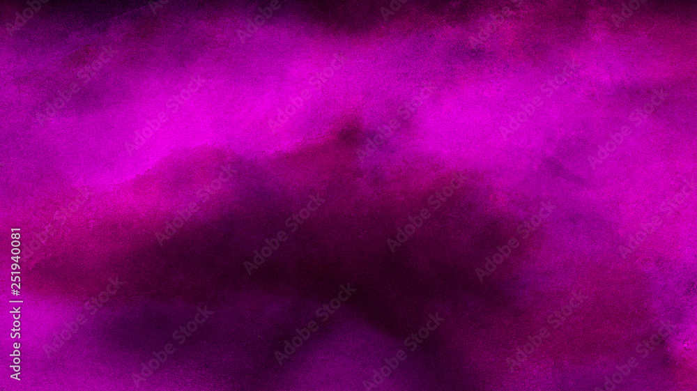 Magenta paper textured aquarelle canvas for modern creative design. Neon glow lights watercolor background. Abstract cosmic pink hand drawn multicolor texture water color paint illustration