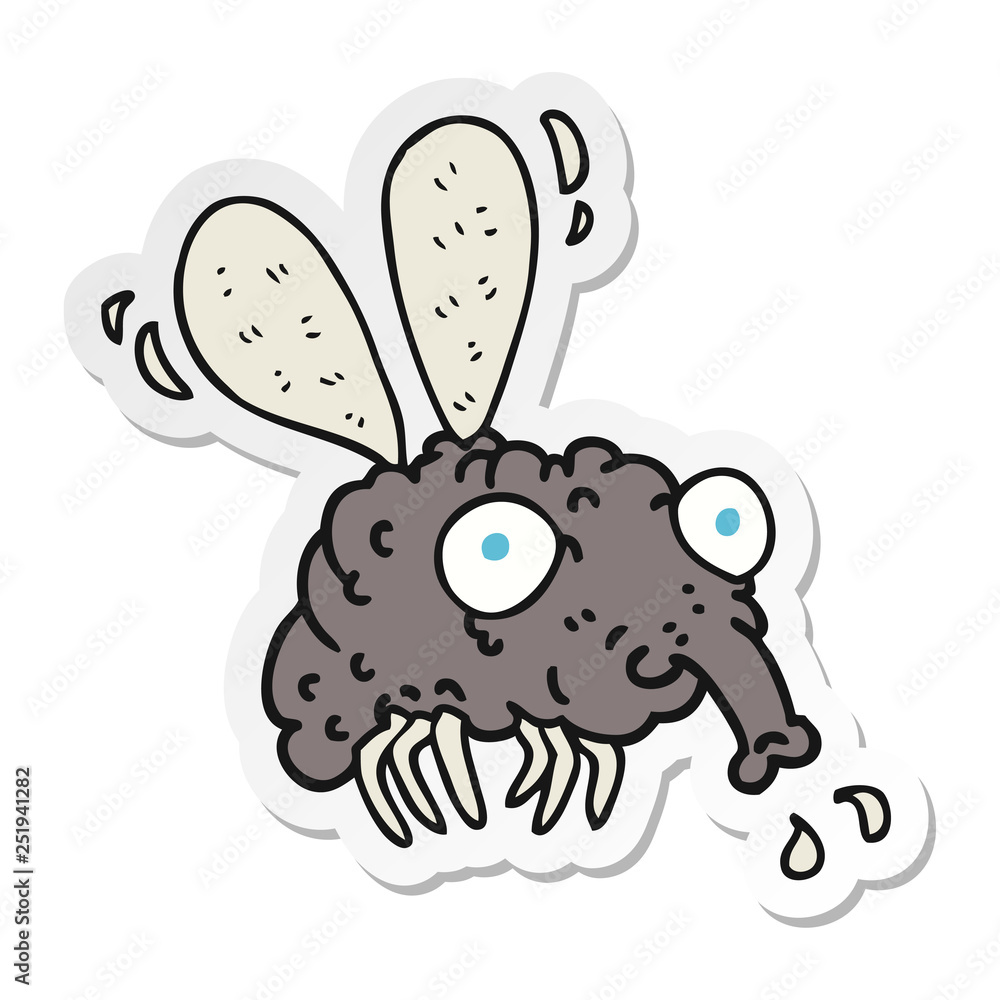 sticker of a cartoon fly sticker of a cartoon fly