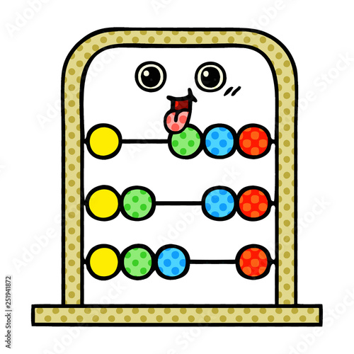 comic book style cartoon abacus