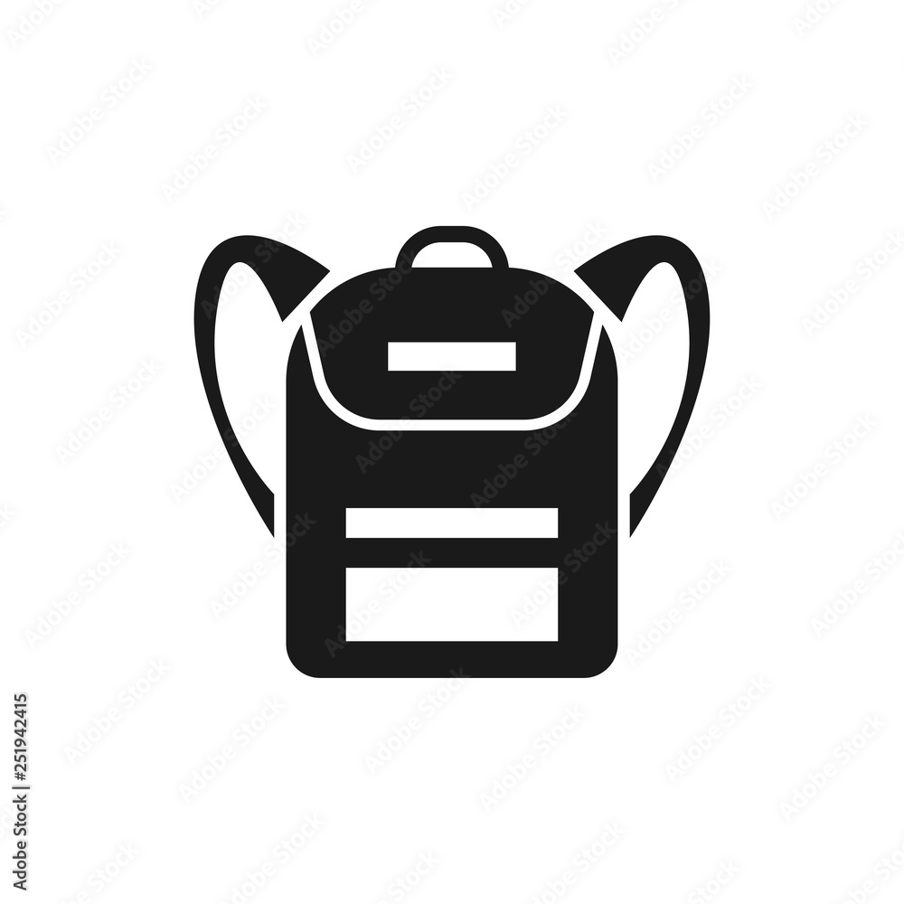 Backpack icon design template vector isolated Backpack icon design template vector isolated