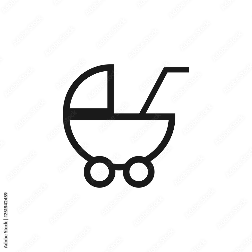 Baby carriage icon design template vector isolated Baby carriage icon design template vector isolated