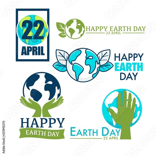 Ecology and environment protection Earth day isolated icons