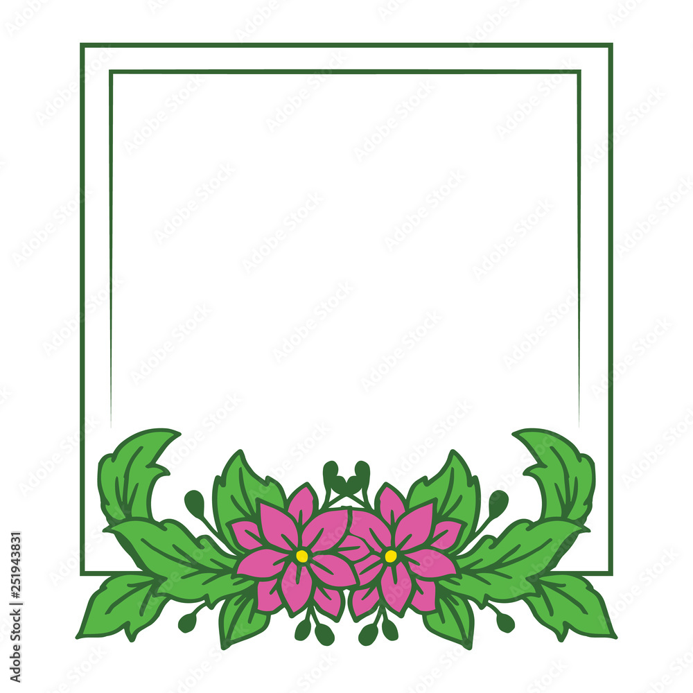 Vector illustration style pink flower frame hand drawn Vector illustration style pink flower frame hand drawn