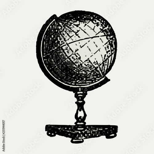 Vintage globe stand illustration