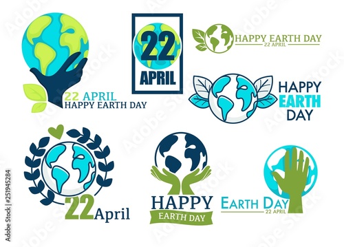 Ecology and environment protection Earth day isolated icons