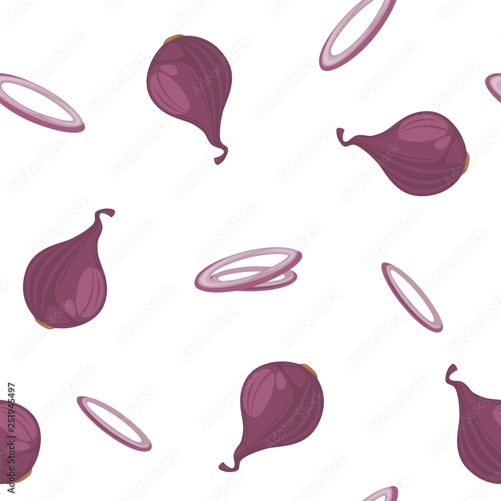 Purple onion vector seamless pattern. Cartoon Vector Illustration Purple onion vector seamless pattern. Cartoon Vector Illustration
