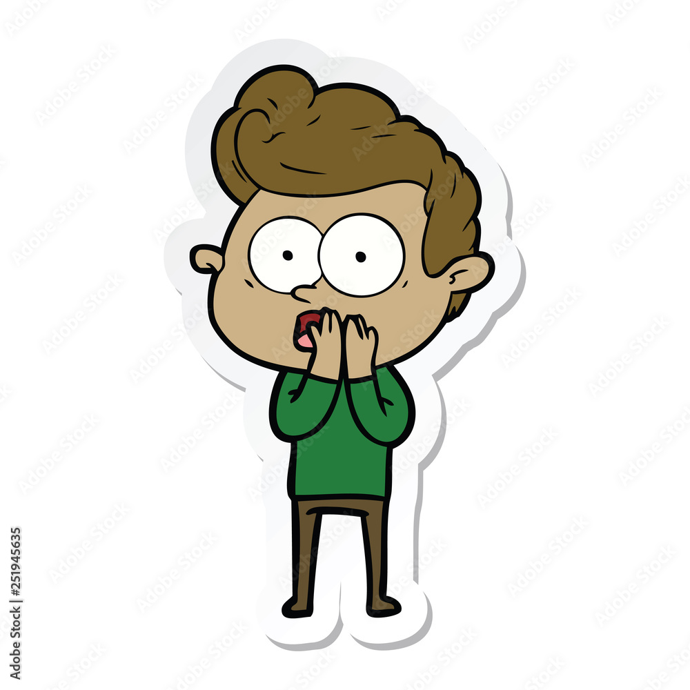 sticker of a cartoon staring man sticker of a cartoon staring man