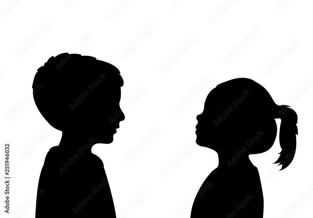 talking heads, silhouette vector