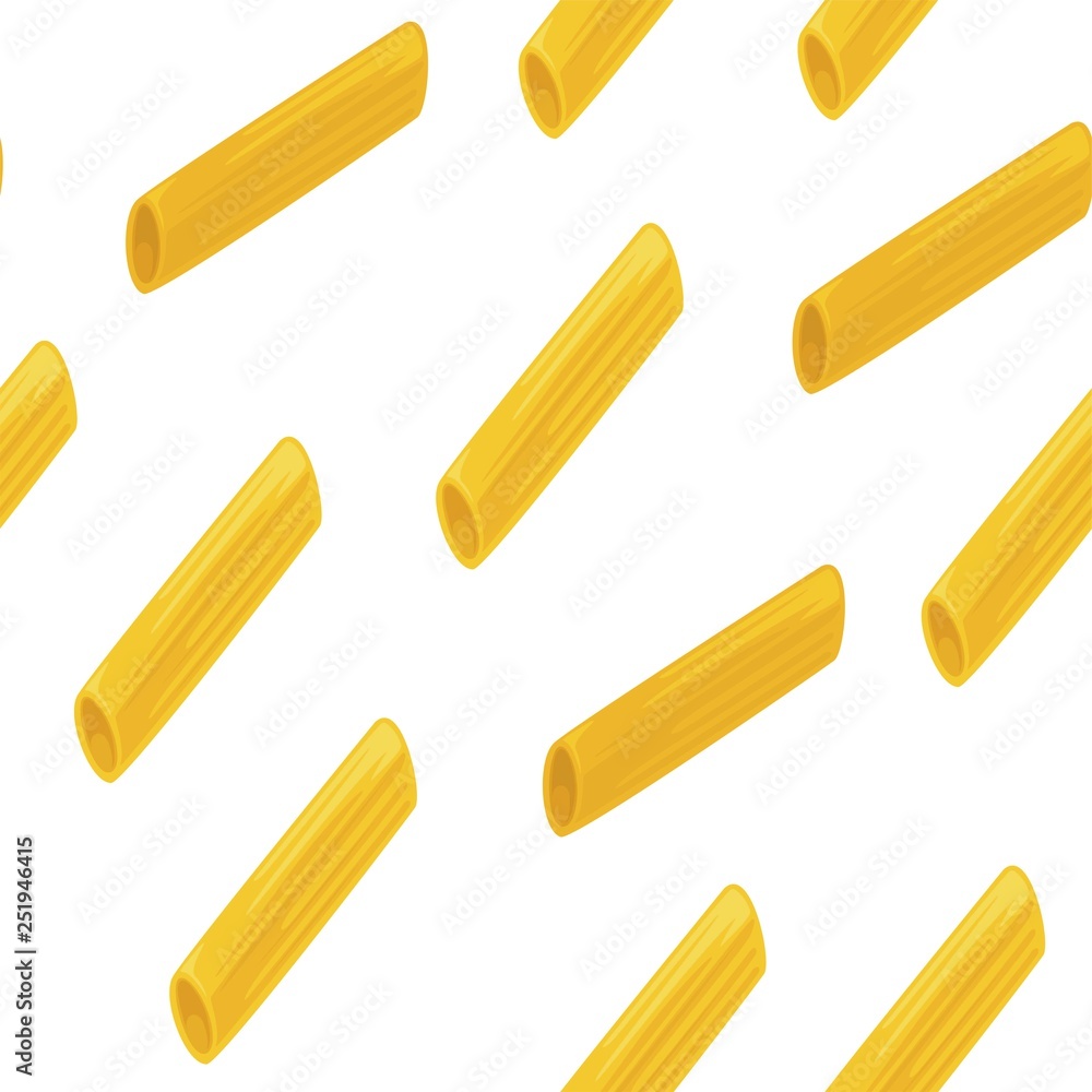 Penne pasta vector seamless pattern on white Penne pasta vector seamless pattern on white