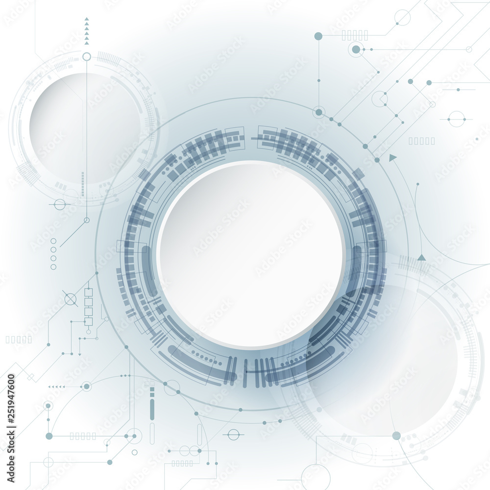 Vector design 3d paper circle with circuit board. Illustration Abstract modern futuristic, engineering, science, technology background. Hi tech digital connect, communication, high technology concept Vector design 3d paper circle with circuit board. Illustration Abstract modern futuristic, engineering, science, technology background. Hi tech digital connect, communication, high technology concept