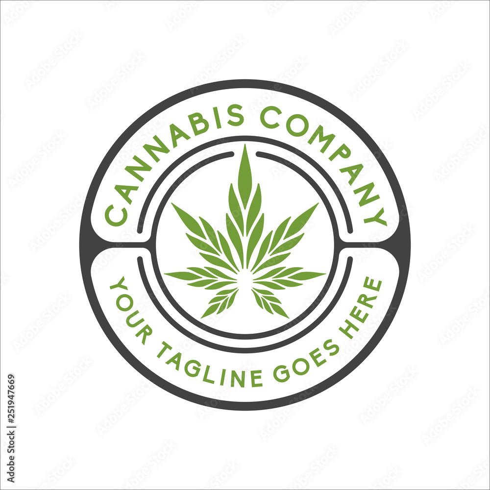 Cannabis logo design inspiration, Hemp logo design, CBD logo design isolated on white background