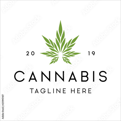 Cannabis logo design inspiration, Hemp logo design, CBD logo design isolated on white background