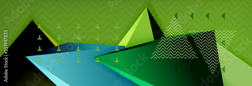 3d triangular shapes geometric background. Origami style pattern with triange shapes for decorative design. Poster design. Line design. Modern presentation template