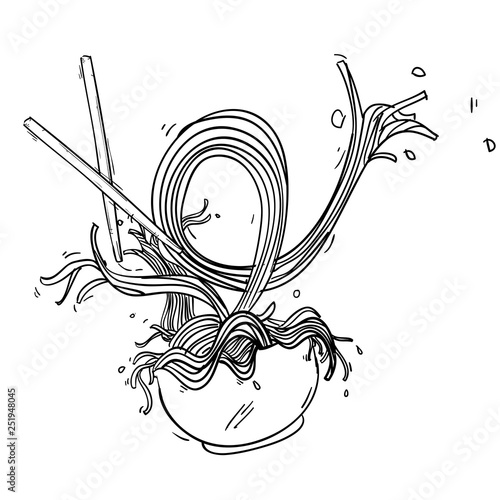 doodle noodle hand drawn vector illustration