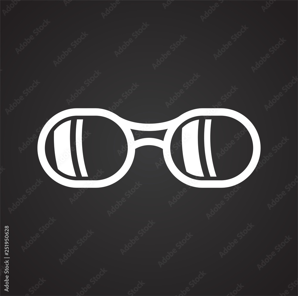 Glasses icon on black background for graphic and web design, Modern simple vector sign. Internet concept. Trendy symbol for website design web button or mobile app Glasses icon on black background for graphic and web design, Modern simple vector sign. Internet concept. Trendy symbol for website design web button or mobile app