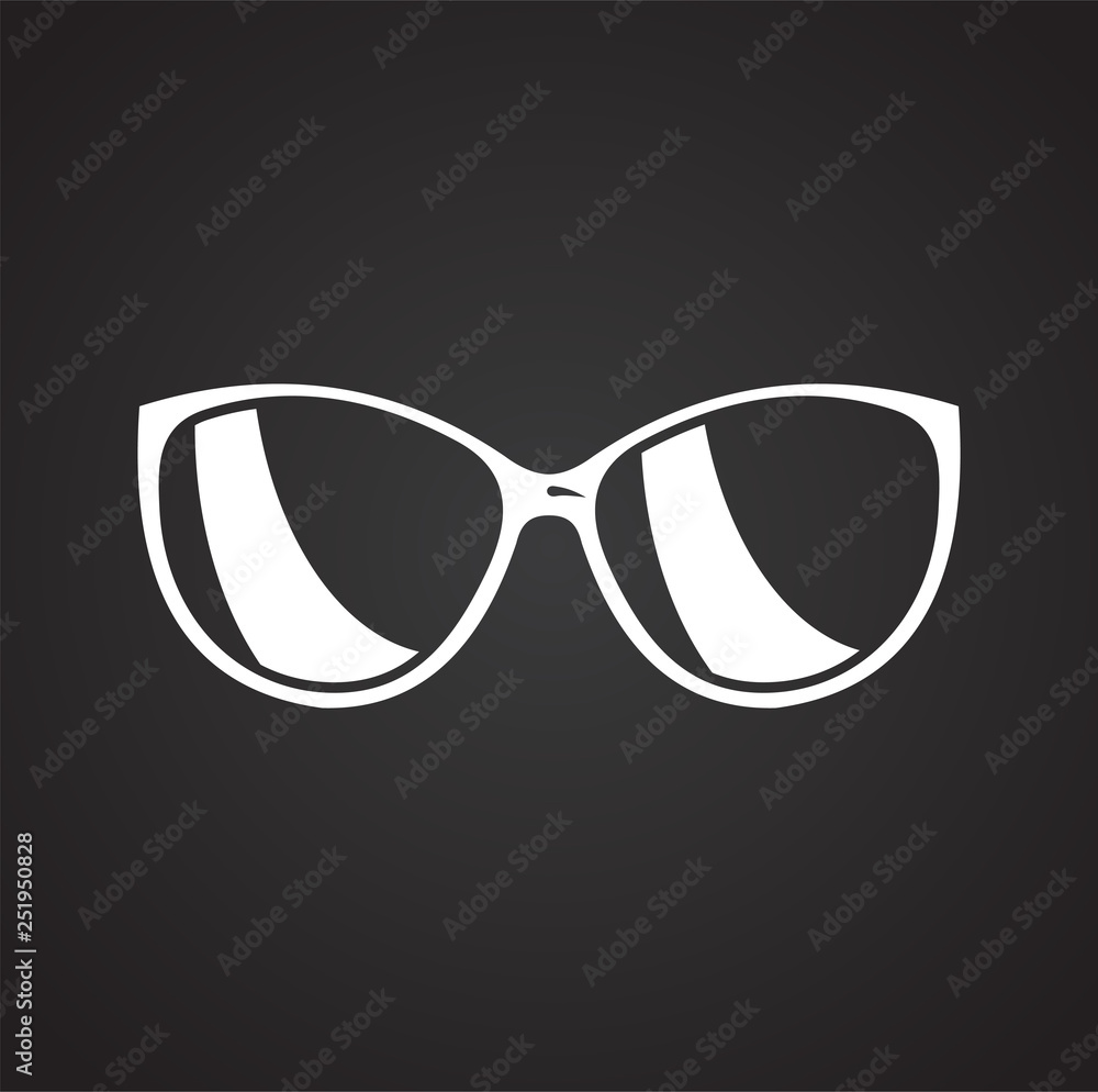 Glasses icon on black background for graphic and web design, Modern simple vector sign. Internet concept. Trendy symbol for website design web button or mobile app