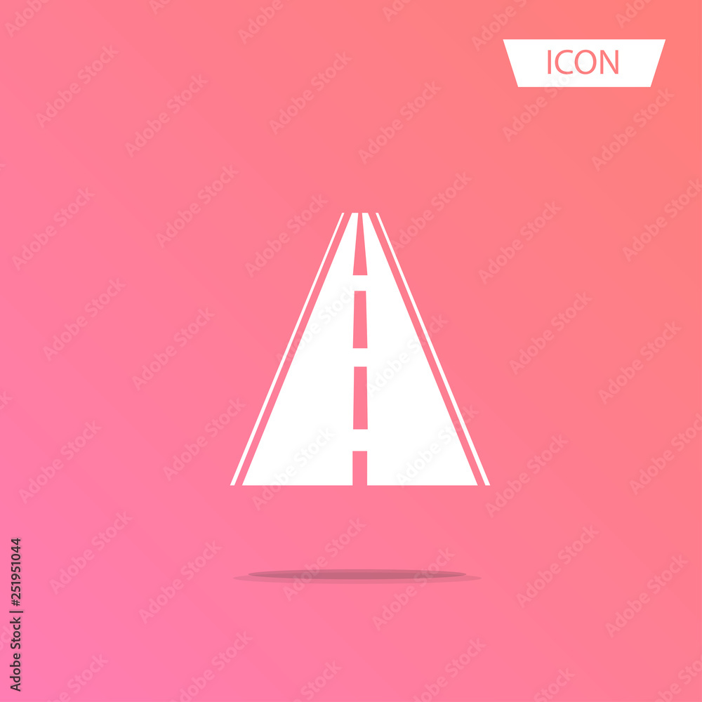 Road icon vector isolated on white background. Road icon vector isolated on white background.