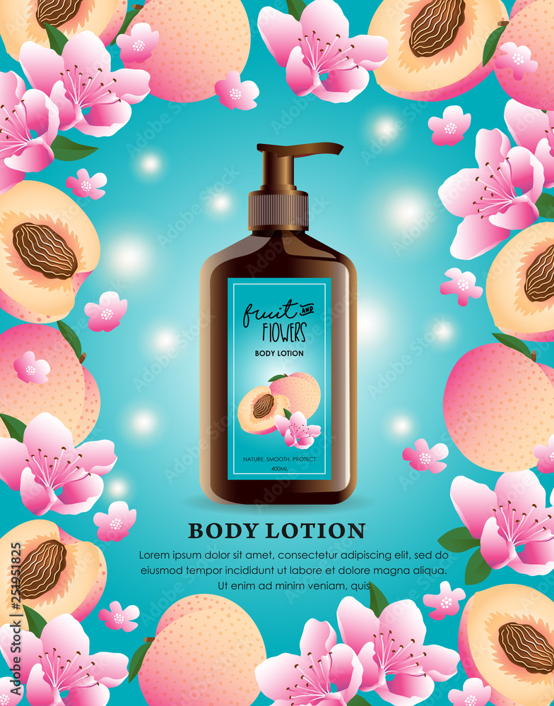 Body Lotion Packaging Design, Skincare, Beauty Template for Ads or