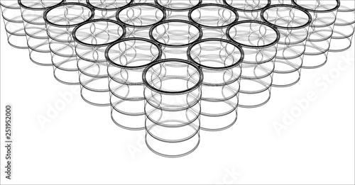 Group of oil barrels. Vector rendering of 3d