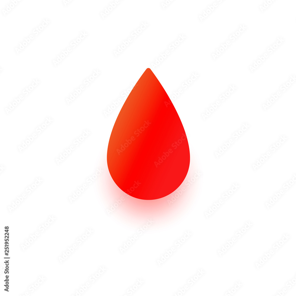 Fototapeta premium Blood drop vector icon, Red donor day sign, illustration isolated on white.