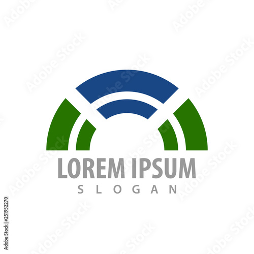 logo concept design. half round Symbol graphic template element vector