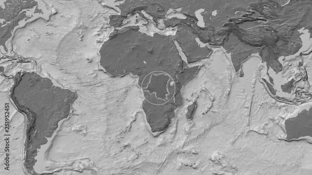 Congo Kinshasa area presented against the global bilevel map in the Patterson Cylindrical projection with animated oblique transformation Congo Kinshasa area presented against the global bilevel map in the Patterson Cylindrical projection with animated oblique transformation