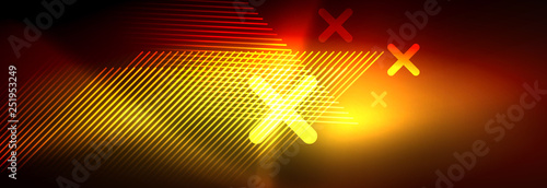 Neon glowing techno lines, hi-tech futuristic abstract background template with lines