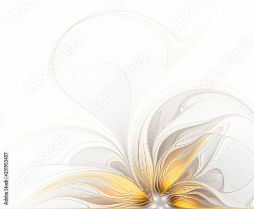 White background with abstract elegant flower