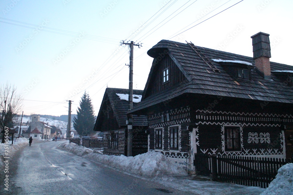First folk architecture reserve in the world in Čičmany, Žilina region, Slovakia First folk architecture reserve in the world in Čičmany, Žilina region, Slovakia