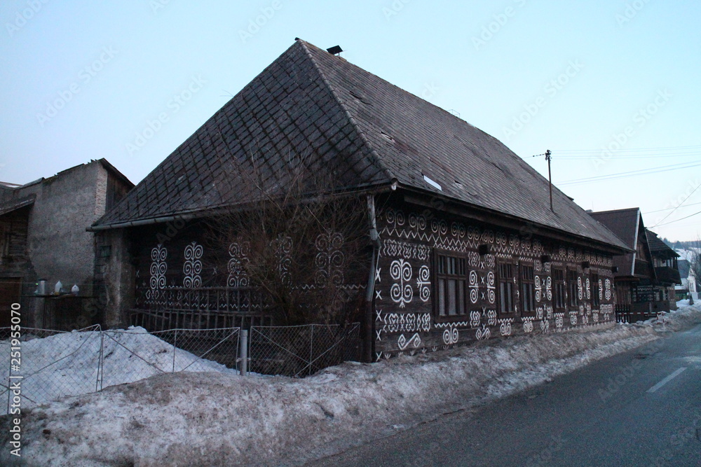 First folk architecture reserve in the world in Čičmany, Žilina region, Slovakia First folk architecture reserve in the world in Čičmany, Žilina region, Slovakia