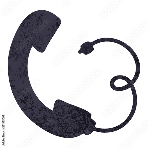 retro illustration style cartoon telephone receiver