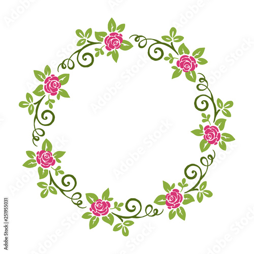 Wallpaper Mural Vector illustration beauty crowd floral frame hand drawn Torontodigital.ca