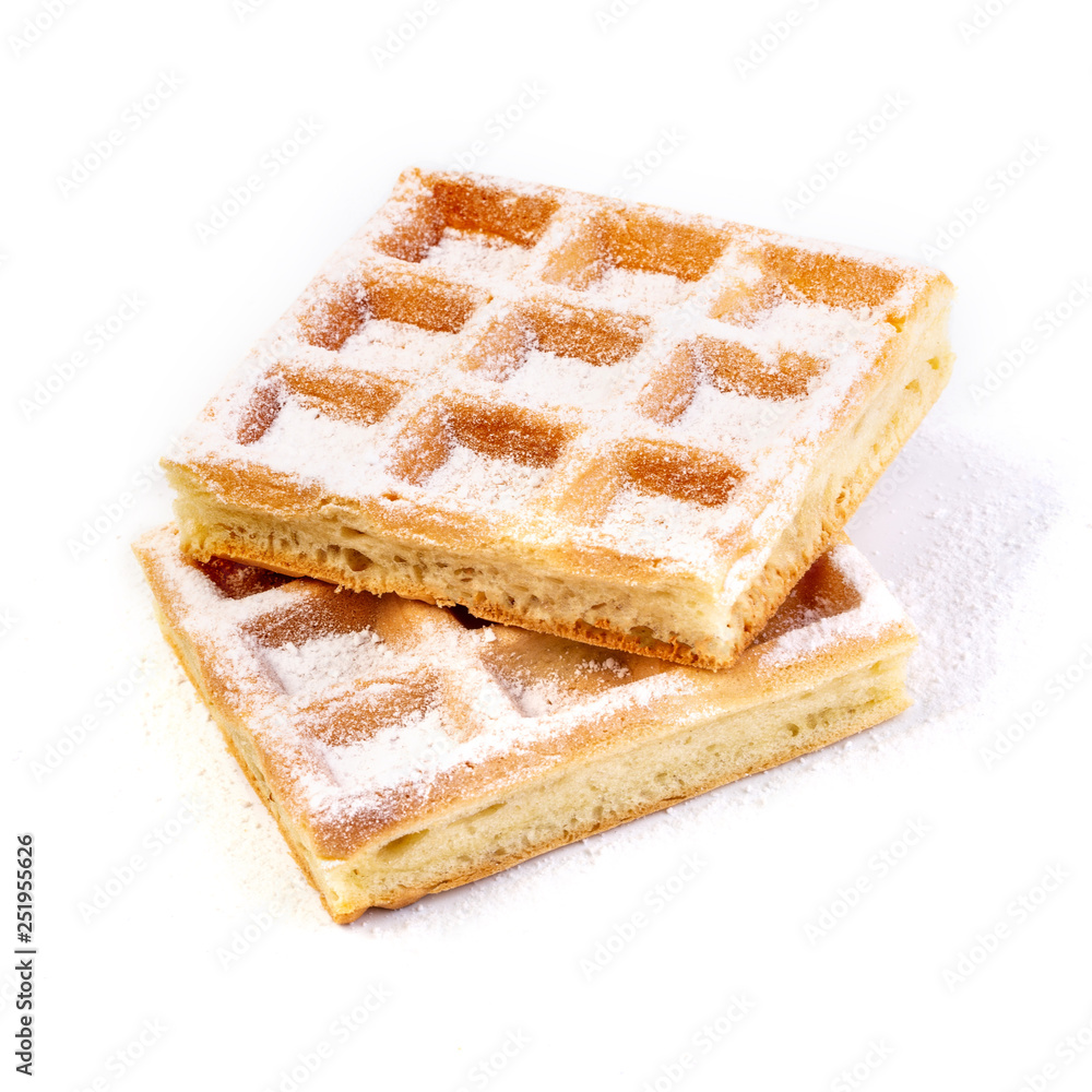 Belgian waffles isolated on white Belgian waffles isolated on white