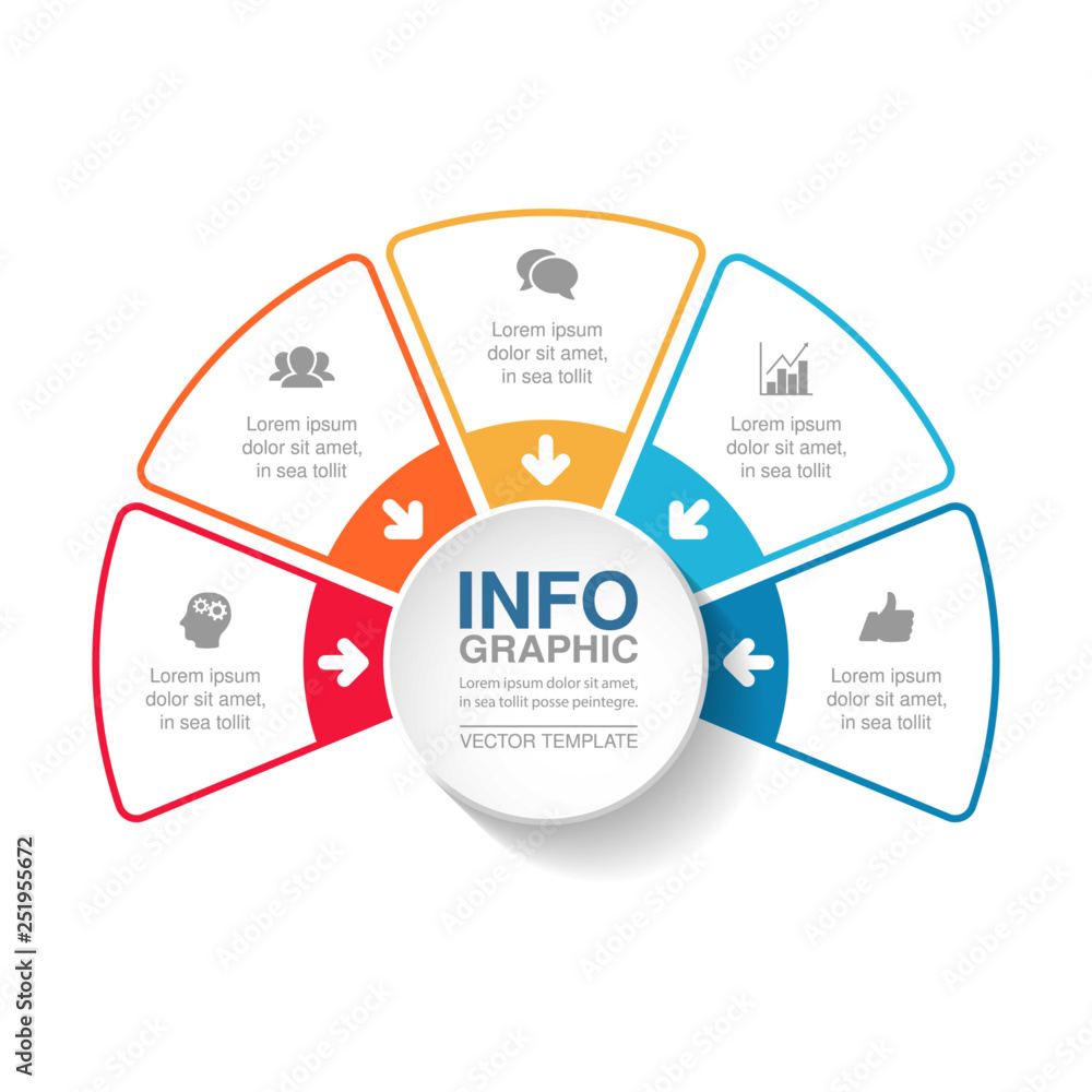Vector infographic template for circular diagram, graph, presentation ...