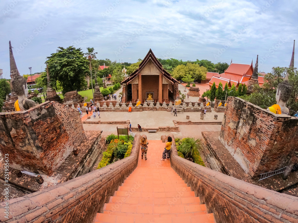 Wat Yai Chaimongkol (Chaimongkhon), Phra Nakhon Si Ayutthaya, Thailand. Beautiful of historic city at buddhism temple.