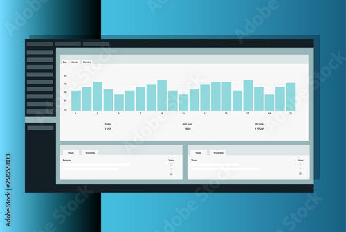 Vector of Website Analytics Dashboard Report