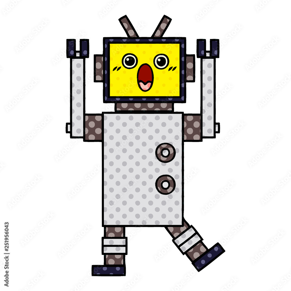 comic book style cartoon robot comic book style cartoon robot
