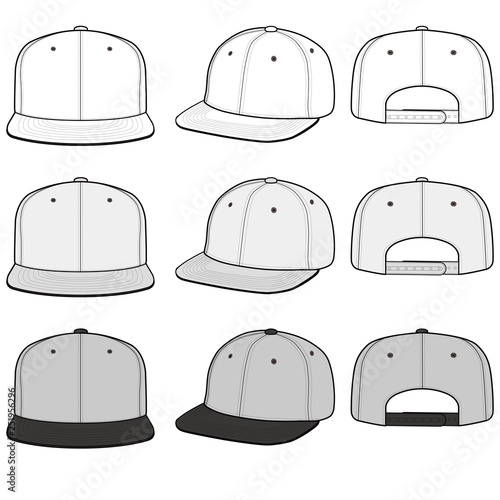 SNAPBACK Cap Fashion flat vector mockup design