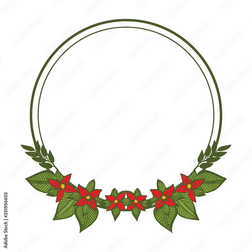 Naklejka premium Vector illustration various forms of flower frames blooms hand drawn