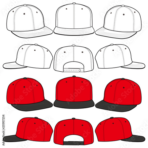 SNAPBACK Cap Fashion flat vector mockup design