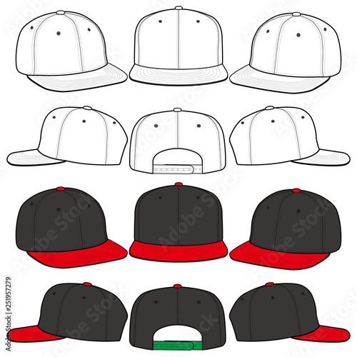 SNAPBACK Cap Fashion flat vector mockup design