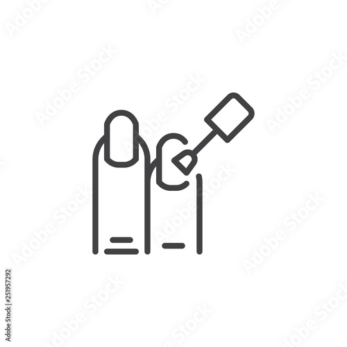 Fingers nails manicure line icon. linear style sign for mobile concept and web design. Nail varnish brush outline vector icon. Symbol, logo illustration. Pixel perfect vector graphics