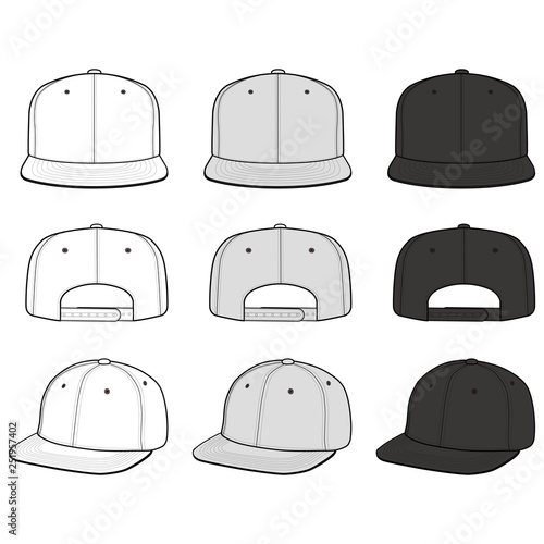 SNAPBACK Cap Fashion flat vector mockup design