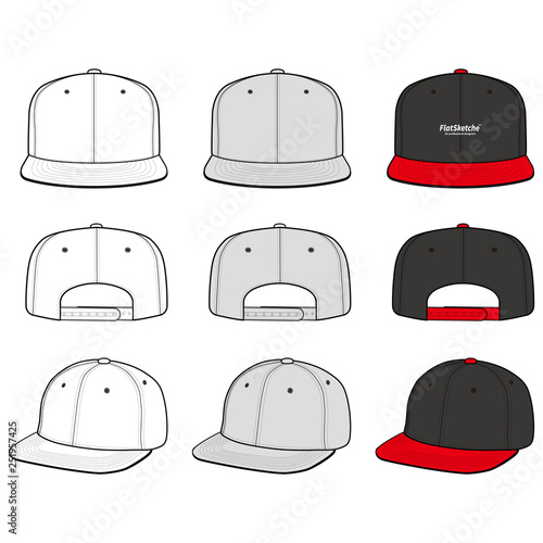 SNAPBACK Cap Fashion flat vector mockup design