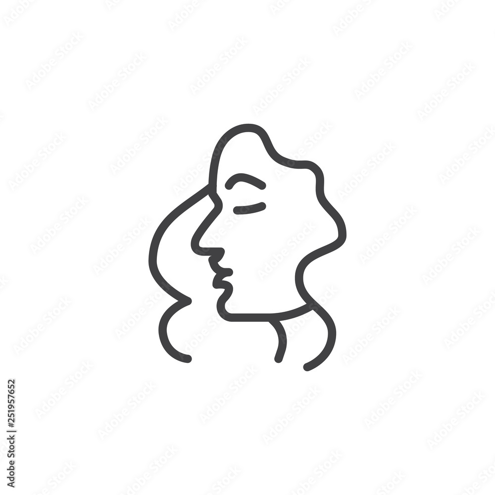 Beautiful woman skin profile line icon. linear style sign for mobile concept and web design. Skin care outline vector icon. Symbol, logo illustration. Pixel perfect vector graphics Beautiful woman skin profile line icon. linear style sign for mobile concept and web design. Skin care outline vector icon. Symbol, logo illustration. Pixel perfect vector graphics