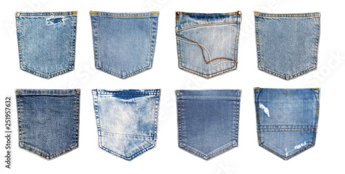 blue jeans back side pocket