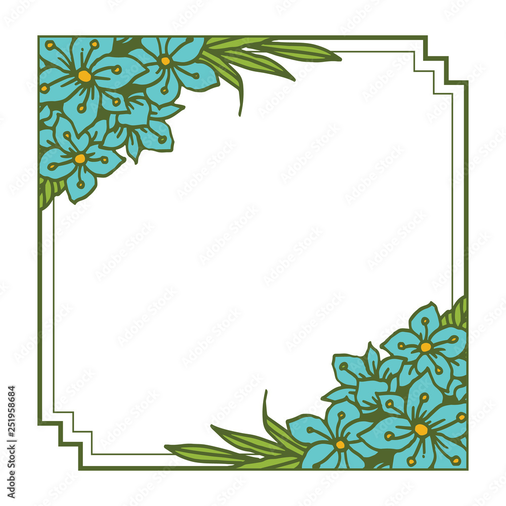 Vector illustration elegant leaf floral frame hand drawn Vector illustration elegant leaf floral frame hand drawn